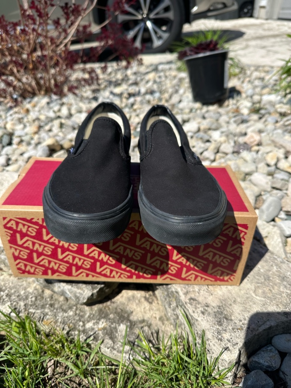 Vans Black Slip-On Canvas Shoes